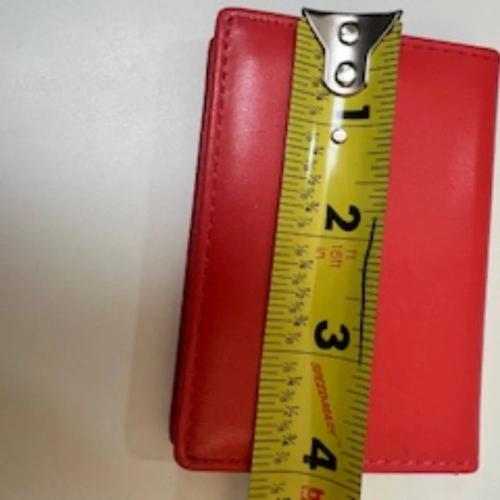 Winn International Leather Card Case Coral